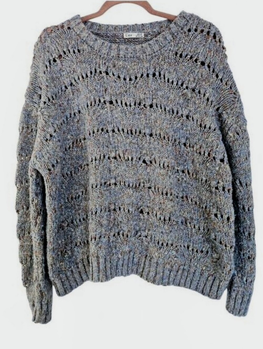DEX Confetti Open Knit Long Sleeve Sweater Size XL